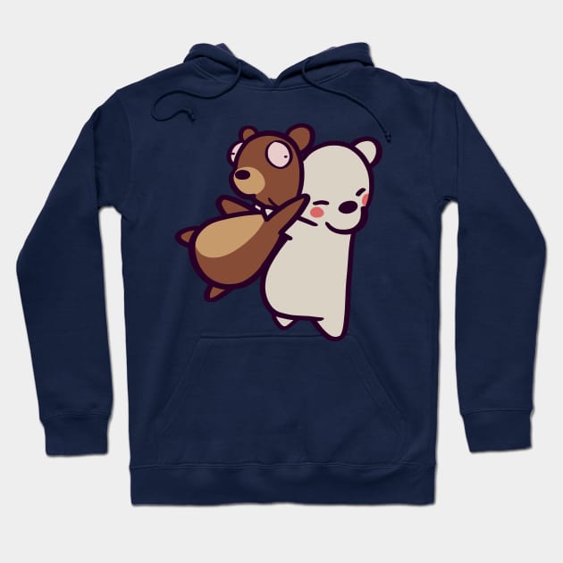 Cute Polar Bear Hug Hoodie by ThumboArtBumbo